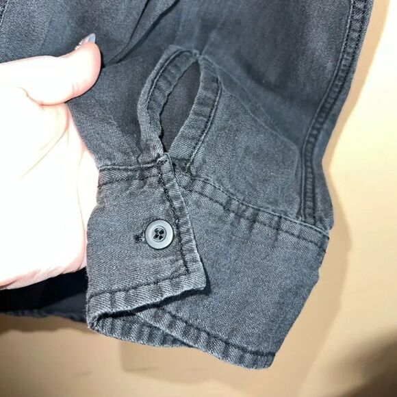 Pacsun Black Gray Wash Collared Button Down Shirt Size Small NWOT - Picture 6 of 7